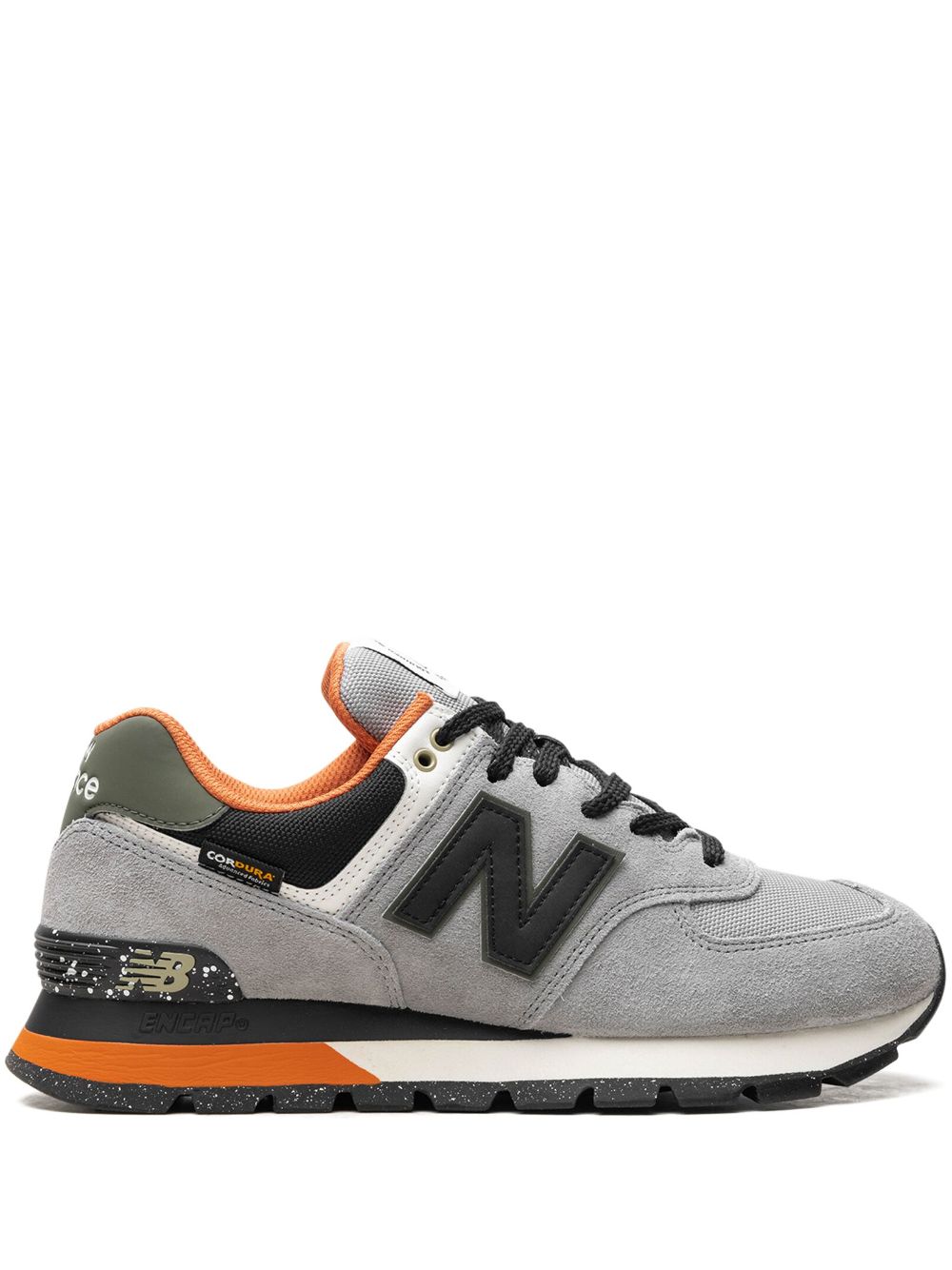 KICKWHO New Balance 574 "Grey Black Orange" sneakers 