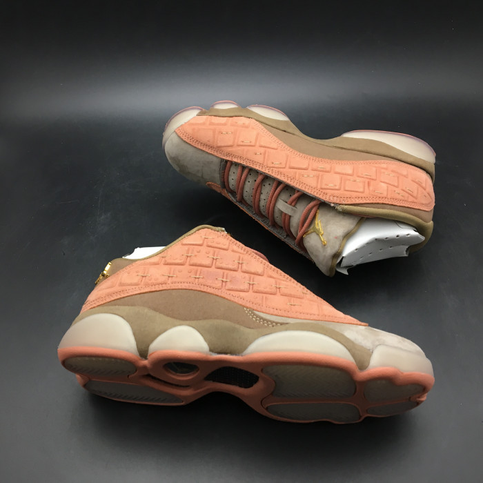 TB CLOT x Air Jordan 13 Low Sepia Stone Canteen-Terra Blush AT3102-200