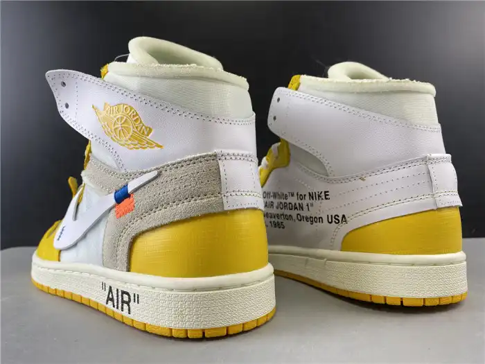 Kicked Out Shoe Store Air Jordan 1 x Off-White NRG White Dark Powder Yellow-Cone AQ0818-149