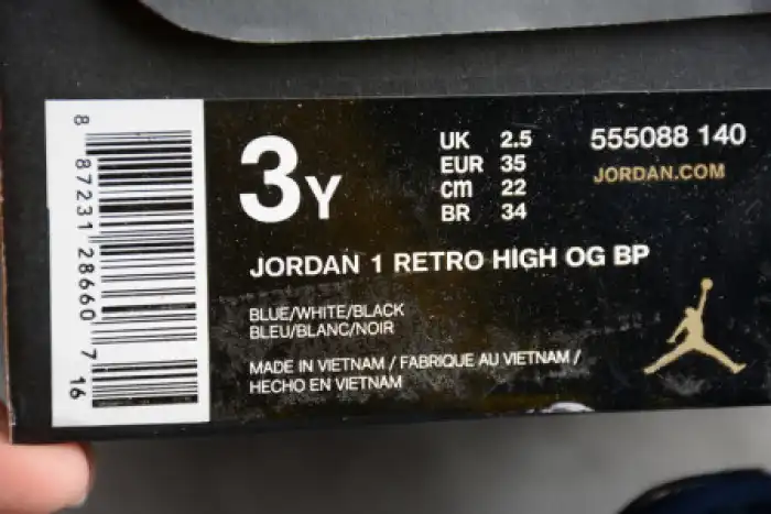 Reps LY KIDS AIR JORDAN 1 OBSIDIAN UNIVERSITY BLUE (555088-140)