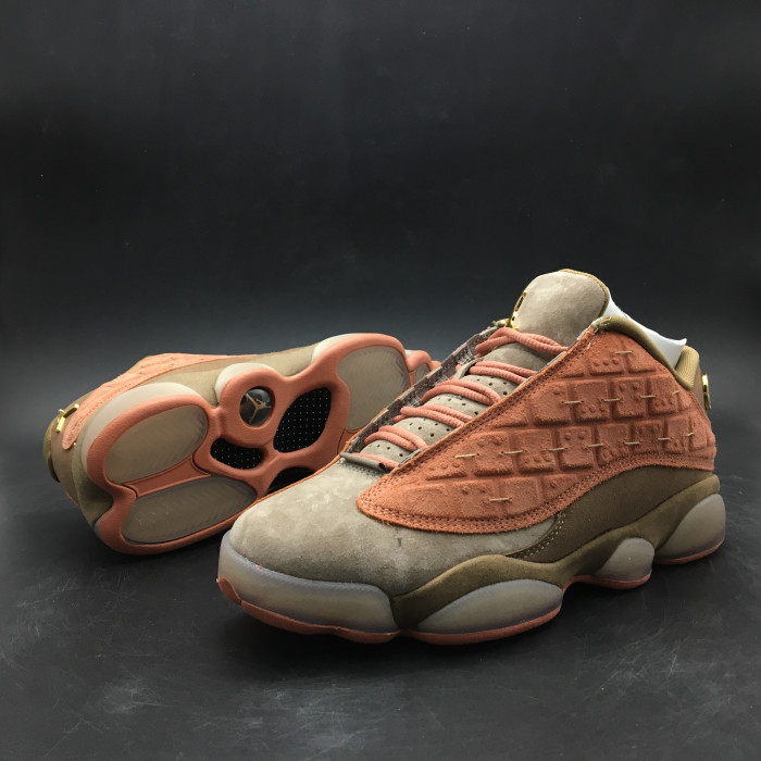 TB CLOT x Air Jordan 13 Low Sepia Stone Canteen-Terra Blush AT3102-200