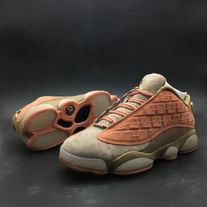 Kickmax CLOT x Air Jordan 13 Low Sepia Stone Canteen-Terra Blush AT3102-200