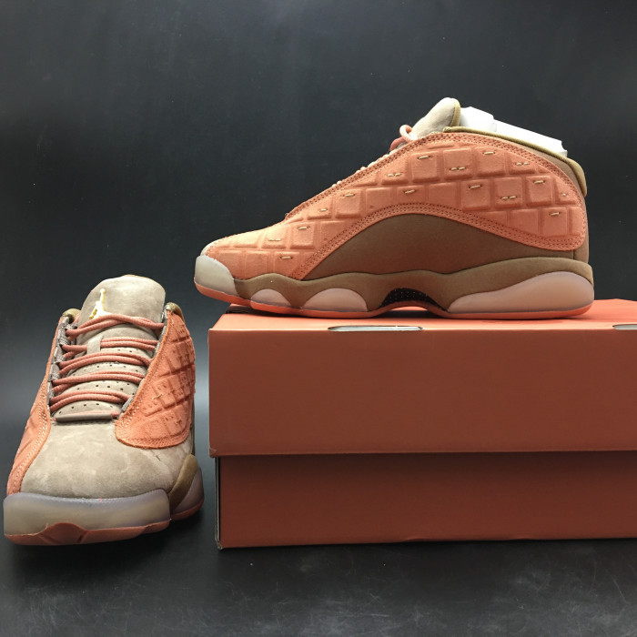 TB CLOT x Air Jordan 13 Low Sepia Stone Canteen-Terra Blush AT3102-200