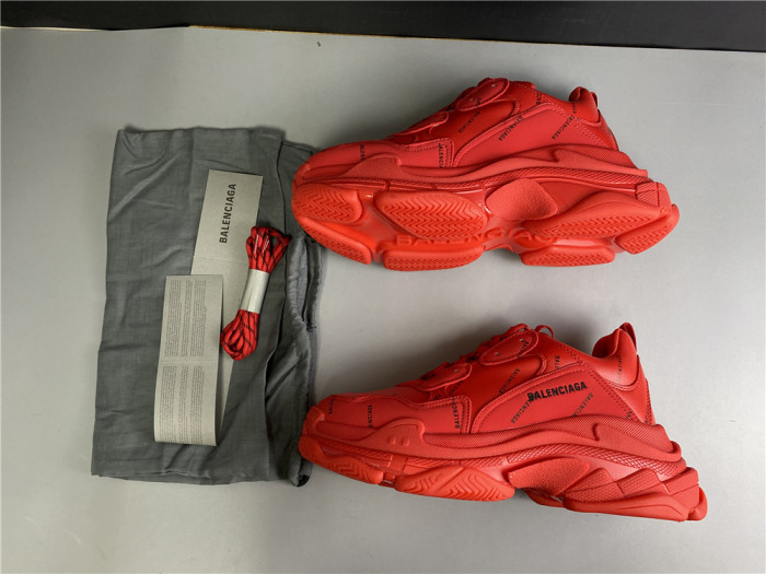 TB BLCG ALL OVER LOGO TRIPLE S SNEAKER RED 524039 W2FA1 7632