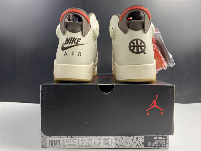 TB AIR Jordan 6 Retro Quai54 Sail Brown (2020) CZ4152-100