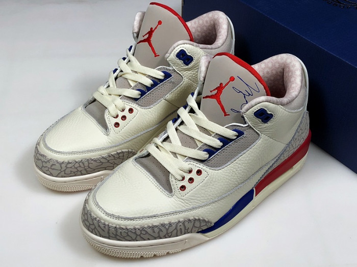 KICKWHO Air Jordan 3 Retro "CHARITY GAME" sail red mens 136064-140