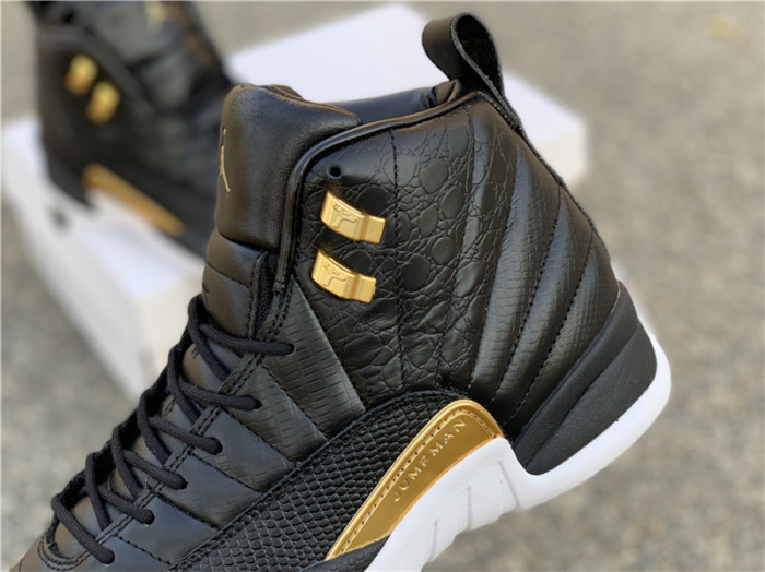 TB Air Jordan 12 Retro 'Reptile' Black Metallic Gold-White AO6068-007