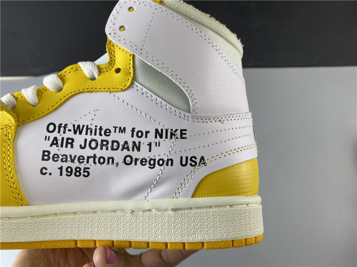 TB Air Jordan 1 x Off-White NRG White Dark Powder Yellow-Cone AQ0818-149