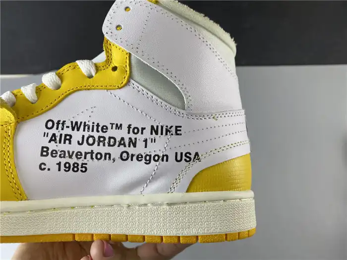 Kicked Out Shoe Store Air Jordan 1 x Off-White NRG White Dark Powder Yellow-Cone AQ0818-149