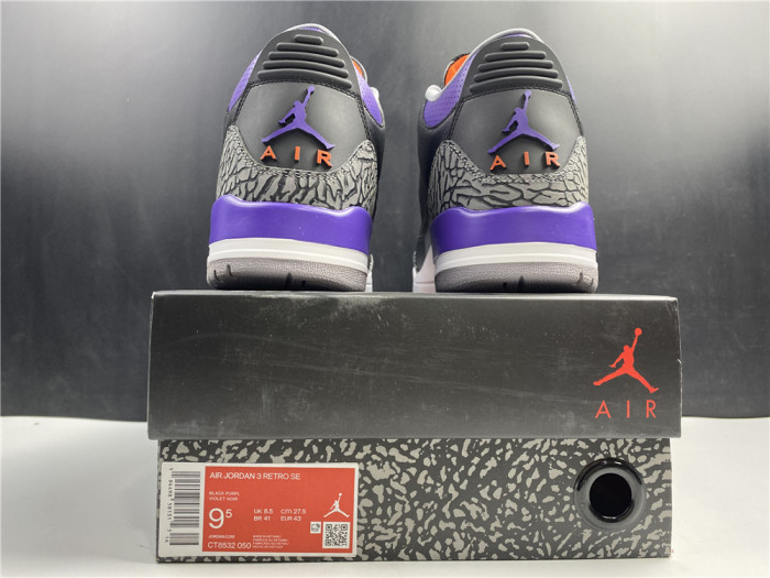 TB Air Jordan 3 Retro Black Court Purple CT8532 050