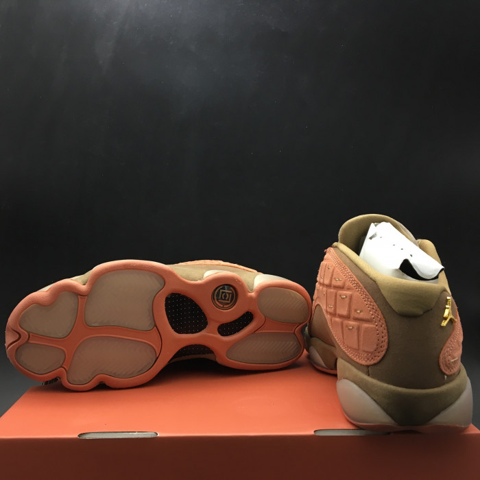 TB CLOT x Air Jordan 13 Low Sepia Stone Canteen-Terra Blush AT3102-200