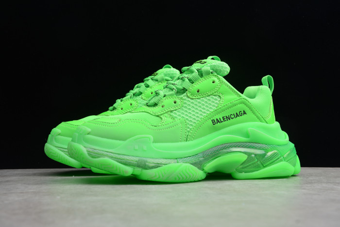 TB BLCG Triple S Neon Green Clear Sole 544351 W09OL 3801