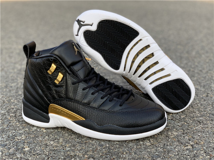 TB Air Jordan 12 Retro 'Reptile' Black Metallic Gold-White AO6068-007