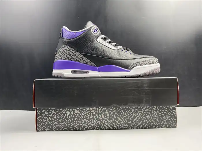 Cheap Air Jordan 3 Retro Black Court Purple CT8532 050