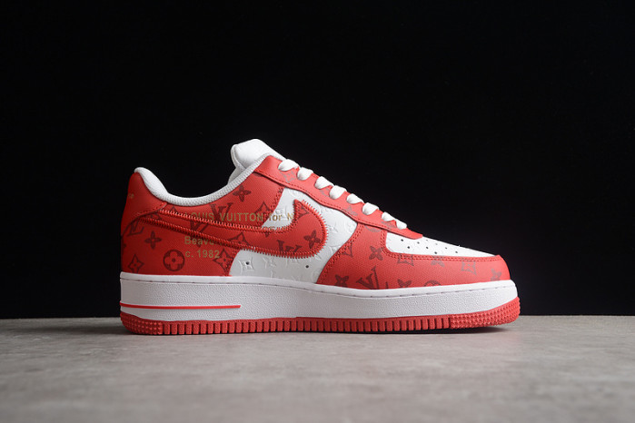 TB Louis Vuitton Nike Air Force 1 Low By Virgil Abloh White Red LD 0232