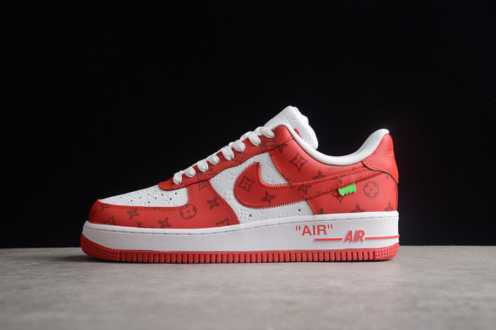 TB Louis Vuitton Nike Air Force 1 Low By Virgil Abloh White Red LD 0232