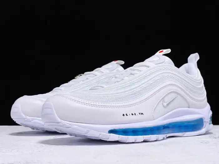 Bmlin MSCHF X INRI X NIKE AIR MAX 97 'JESUS SHOES' CUSTOM WHITE BLUE 921826-101JSUS