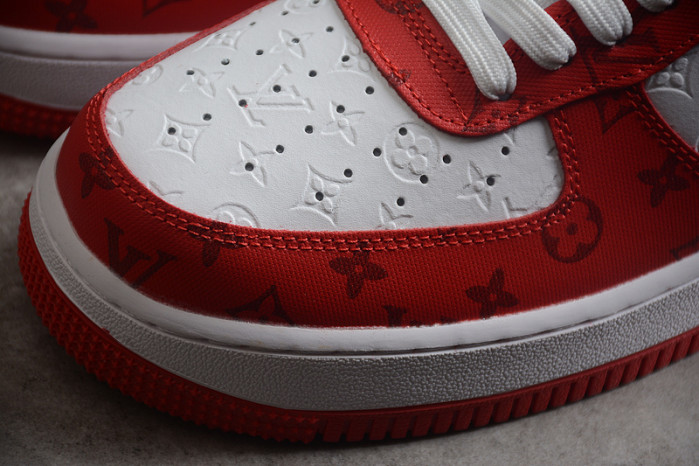 TB Louis Vuitton Nike Air Force 1 Low By Virgil Abloh White Red LD 0232