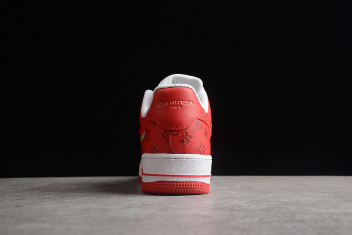 TB Louis Vuitton Nike Air Force 1 Low By Virgil Abloh White Red LD 0232