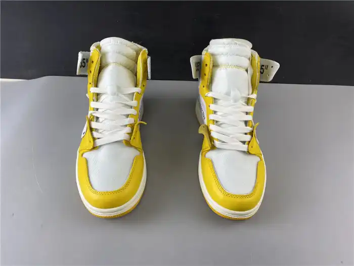 Bmlin Air Jordan 1 x Off-White NRG White Dark Powder Yellow-Cone AQ0818-149