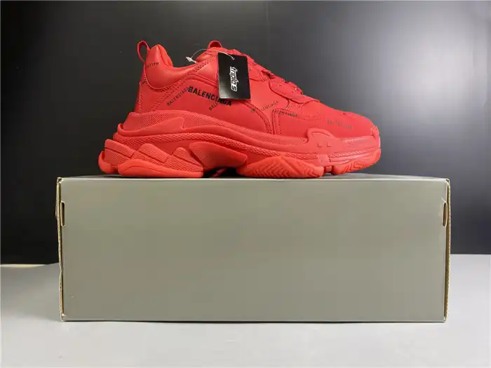 Cheap LY BLCG ALL OVER LOGO TRIPLE S SNEAKER RED 524039 W2FA1 7632