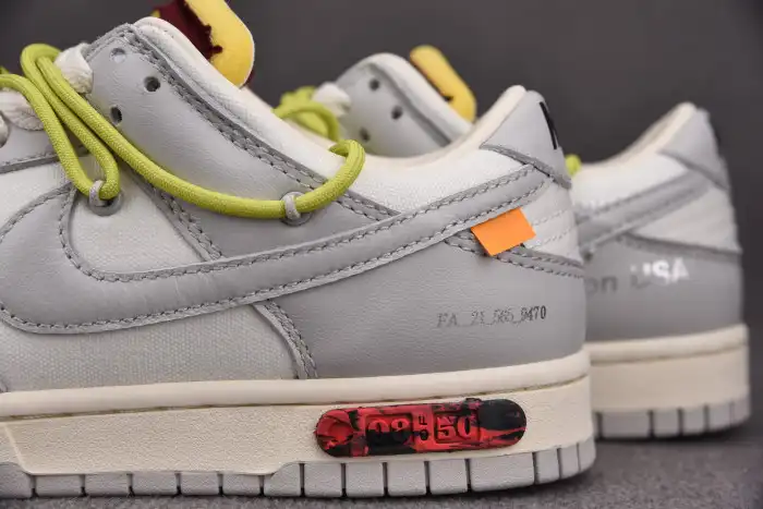 Cheap LY OFF-WHITE X NIKE DUNK LOW THE 50 WHITE GREY DM1602-106