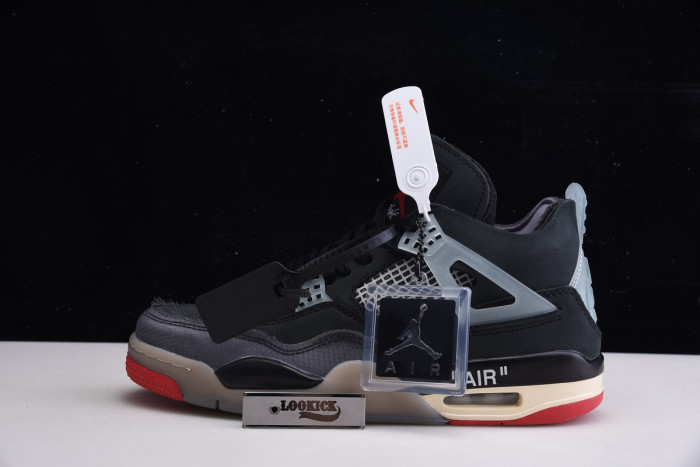 KICKWHO Off White x Air Jordan 4 Retro Bred CV9388-001