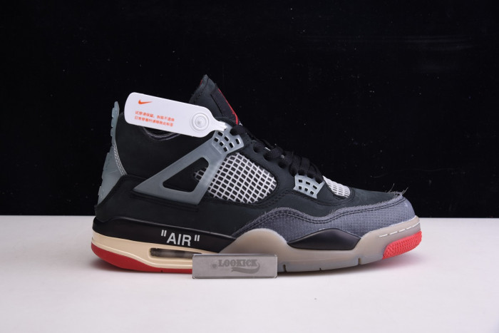 TB Off White x Air Jordan 4 Retro Bred CV9388-001