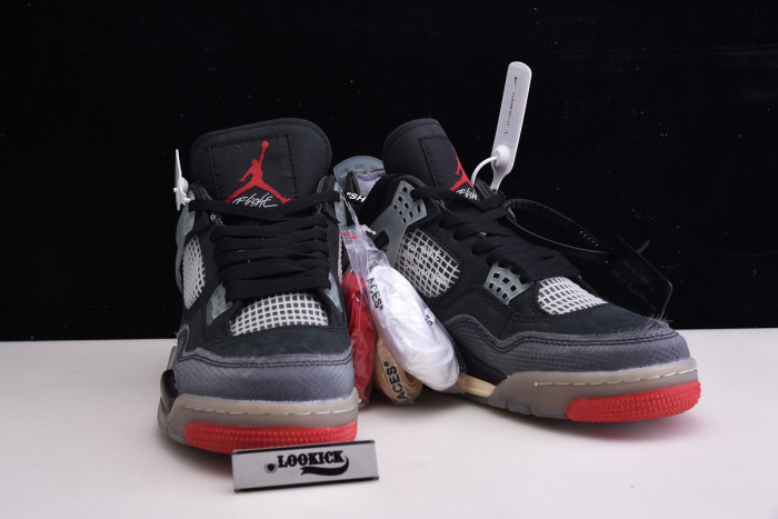 TB Off White x Air Jordan 4 Retro Bred CV9388-001