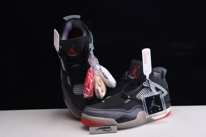 TB Off White x Air Jordan 4 Retro Bred CV9388-001