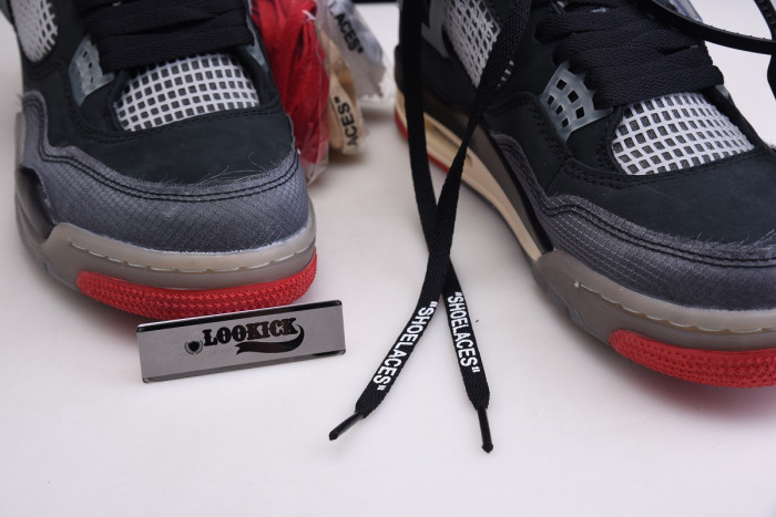 TB Off White x Air Jordan 4 Retro Bred CV9388-001