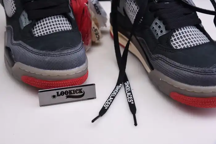 Cheap Off White x Air Jordan 4 Retro Bred CV9388-001