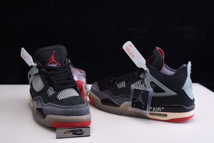 TB Off White x Air Jordan 4 Retro Bred CV9388-001