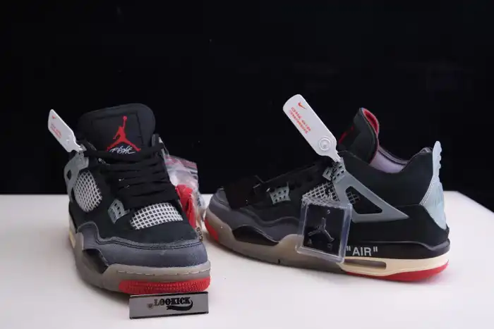 Cheap Off White x Air Jordan 4 Retro Bred CV9388-001