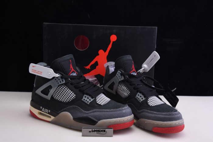 TB Off White x Air Jordan 4 Retro Bred CV9388-001