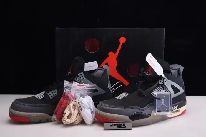 Cheap Off White x Air Jordan 4 Retro Bred CV9388-001