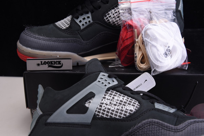 TB Off White x Air Jordan 4 Retro Bred CV9388-001