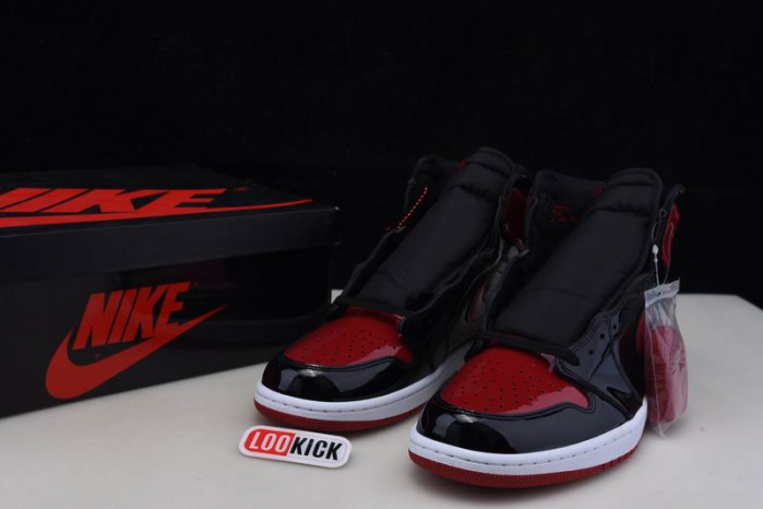 TB Air Jordan 1 High OG Bred Patent 555088-063