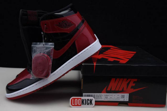 TB Air Jordan 1 High OG Bred Patent 555088-063