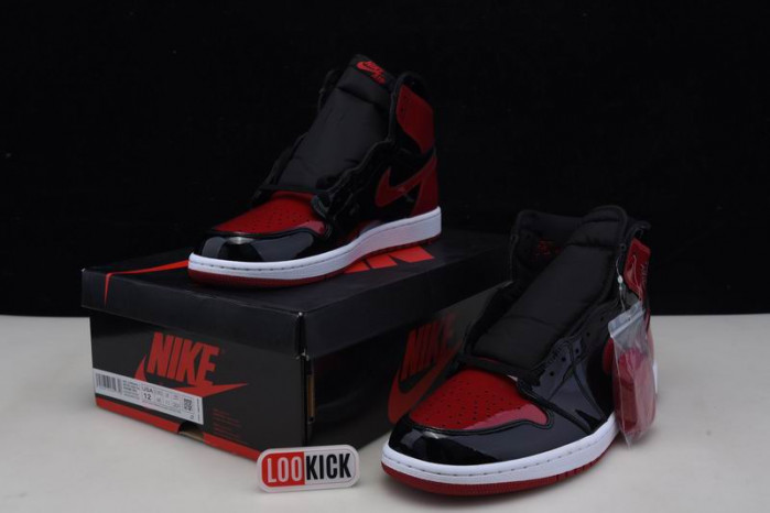 TB Air Jordan 1 High OG Bred Patent 555088-063