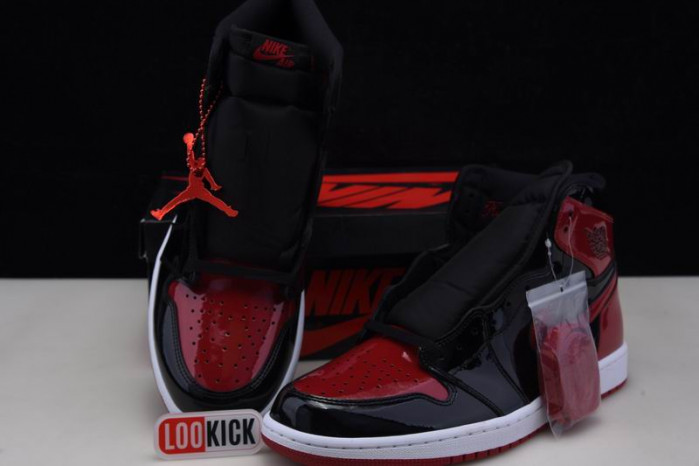 TB Air Jordan 1 High OG Bred Patent 555088-063