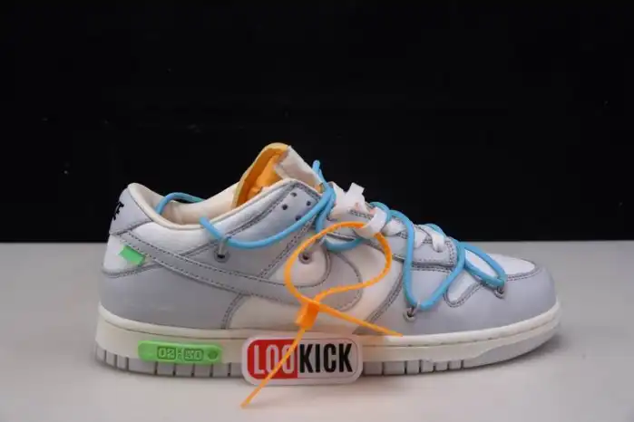 Rep LY OFF-WHITE X NIKE SB DUNK LOW OW WHITE GREY BLUE DM1602-115