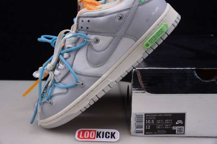 TB OFF-WHITE X NIKE SB DUNK LOW OW WHITE GREY BLUE DM1602-115