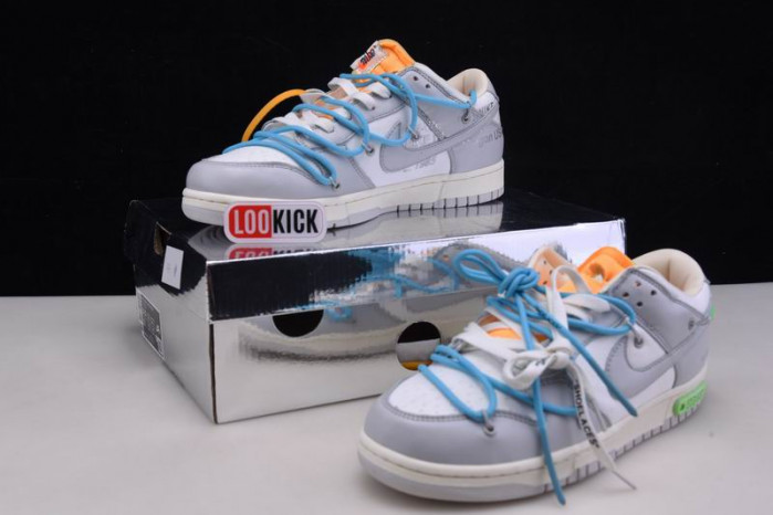 TB OFF-WHITE X NIKE SB DUNK LOW OW WHITE GREY BLUE DM1602-115