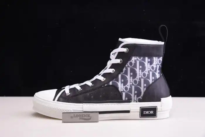 LY DR B23 High Top Oblique Sneaker Black & White