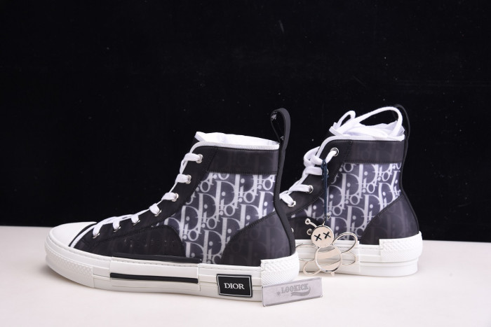 TB DR B23 High Top Oblique Sneaker Black & White