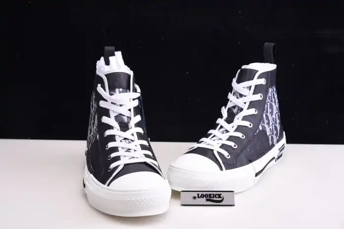 Cheap LY DR B23 High Top Oblique Sneaker Black & White