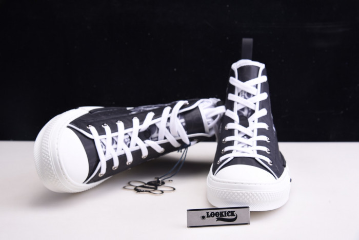 TB DR B23 High Top Oblique Sneaker Black & White