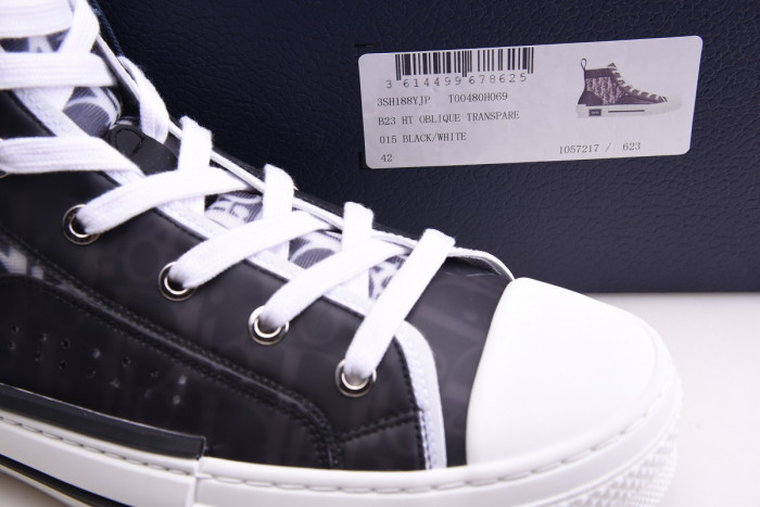 TB DR B23 High Top Oblique Sneaker Black & White