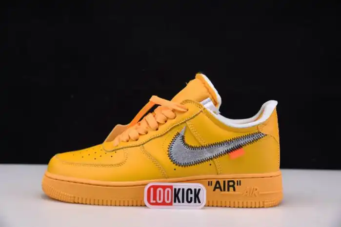 HYPE Nike Air Force 1 Low OFF-WHITE University Gold Metallic Silver DD1876-700